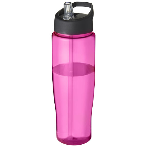 Bouteille sport publicitaire avec paille 700ml H2O Active® Rose et Noir